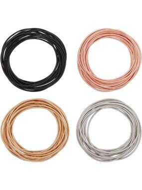 60pcs Colorful Guitar String Bracelets - Flexible Layered Minimalist Jewelry